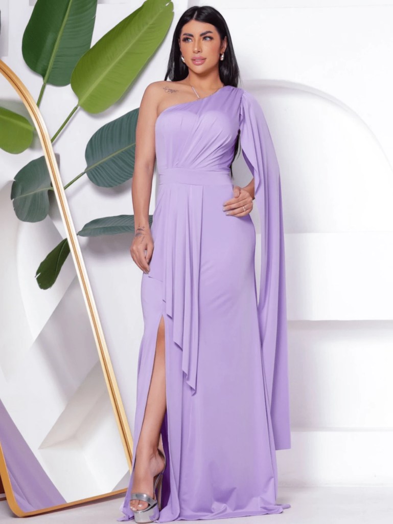 vestido lavanda madrinha com decote nas costas