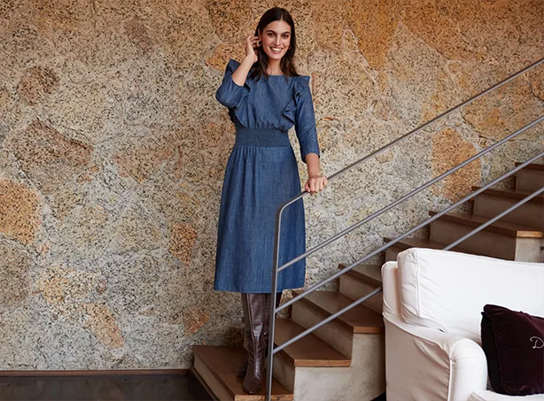 vestido longo manga comprida elegante