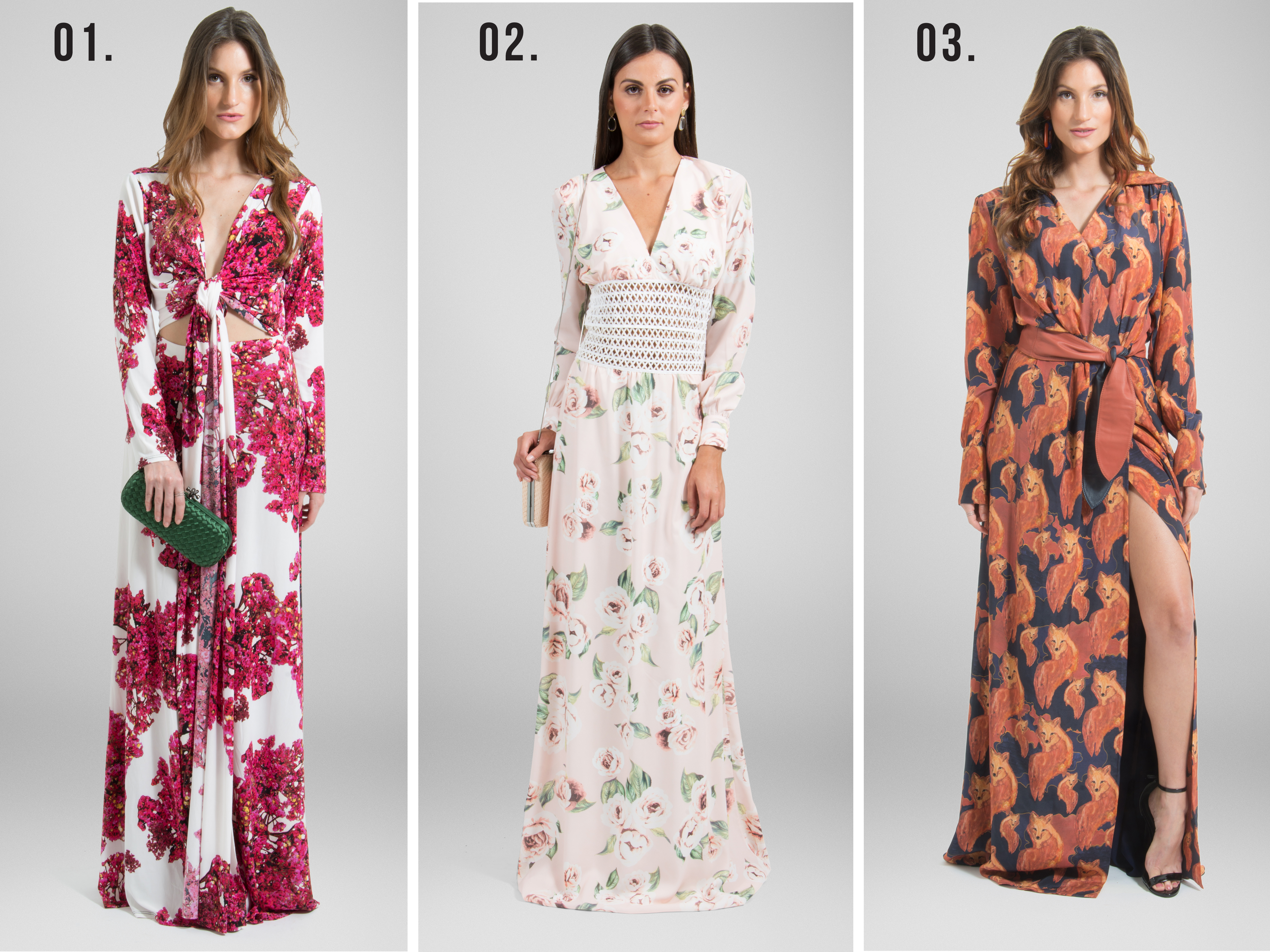 vestido longo manga comprida justo