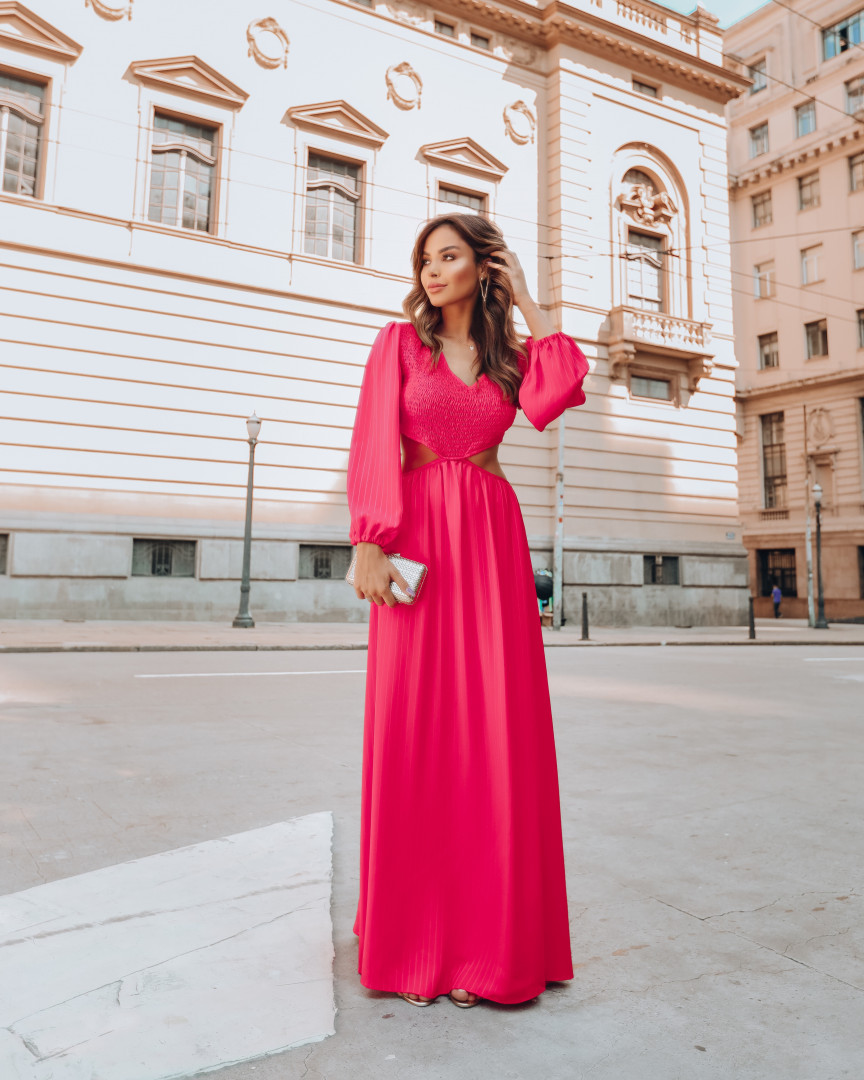 vestido longo manga comprida casual