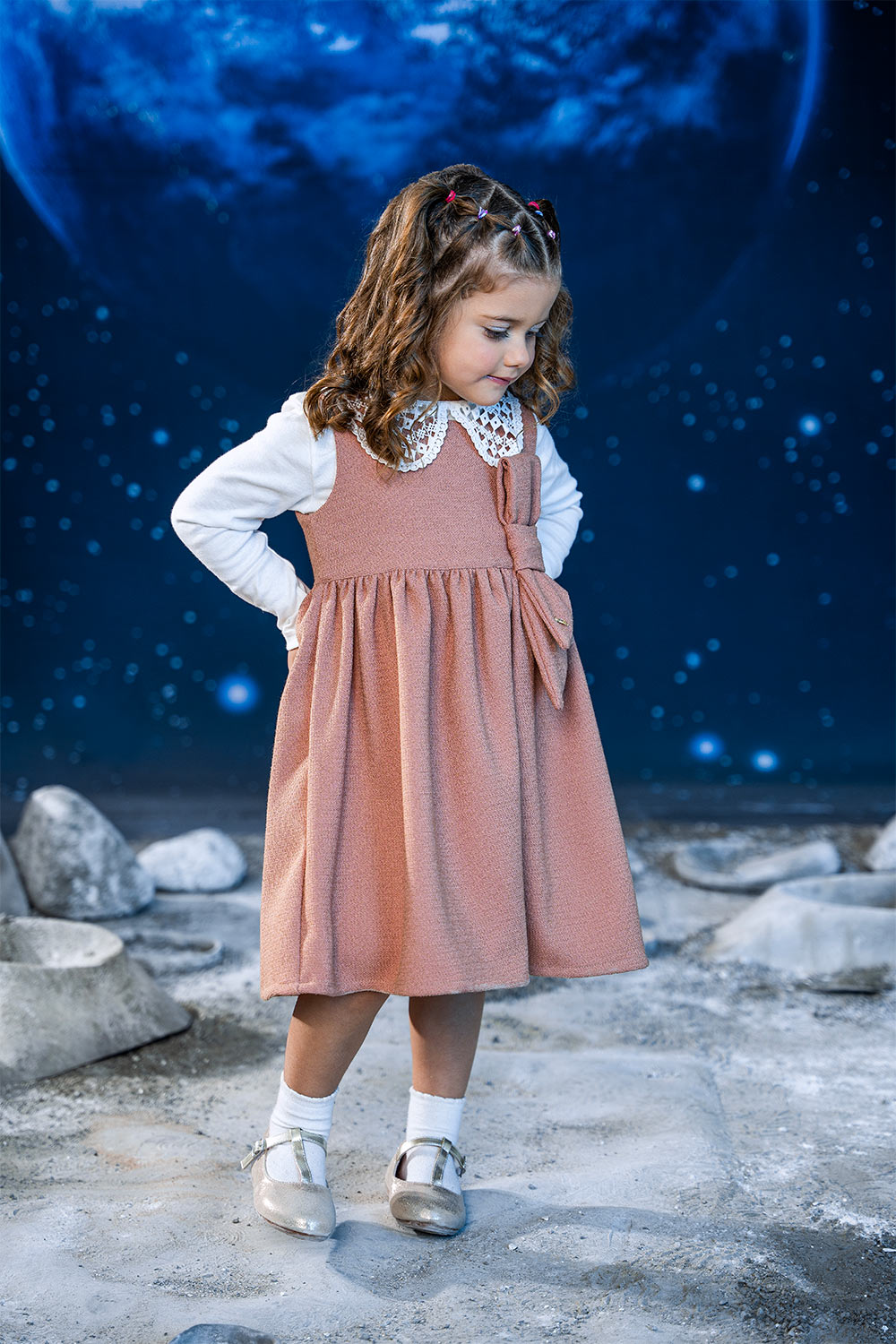 vestido longo infantil tie-dye