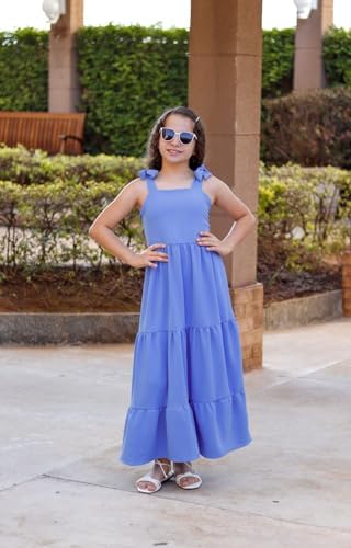 vestido longo infantil azul marinho