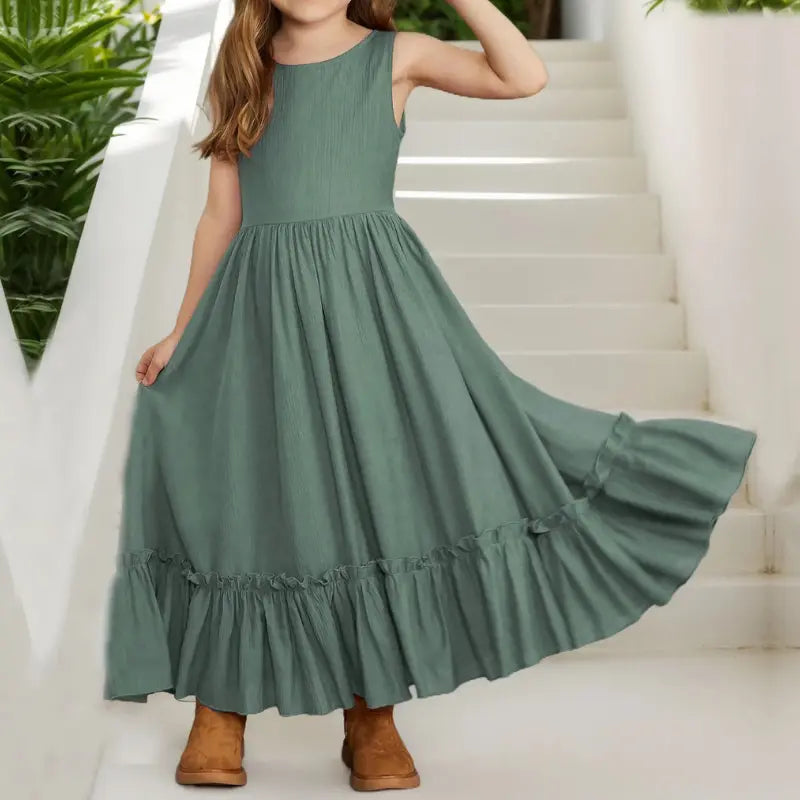 vestido longo infantil floral