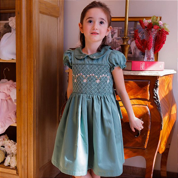 vestido longo infantil de renda