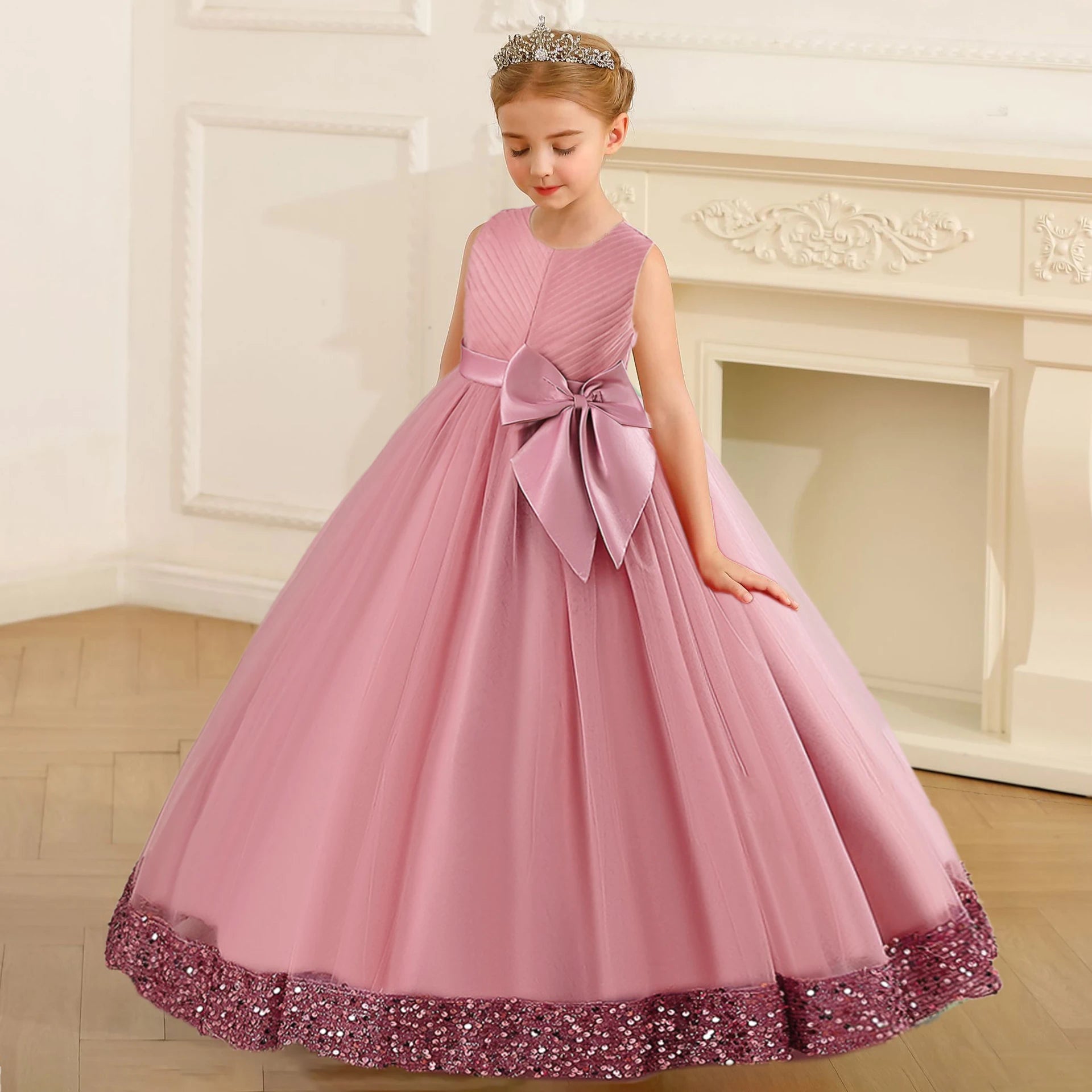 vestido longo infantil de organza