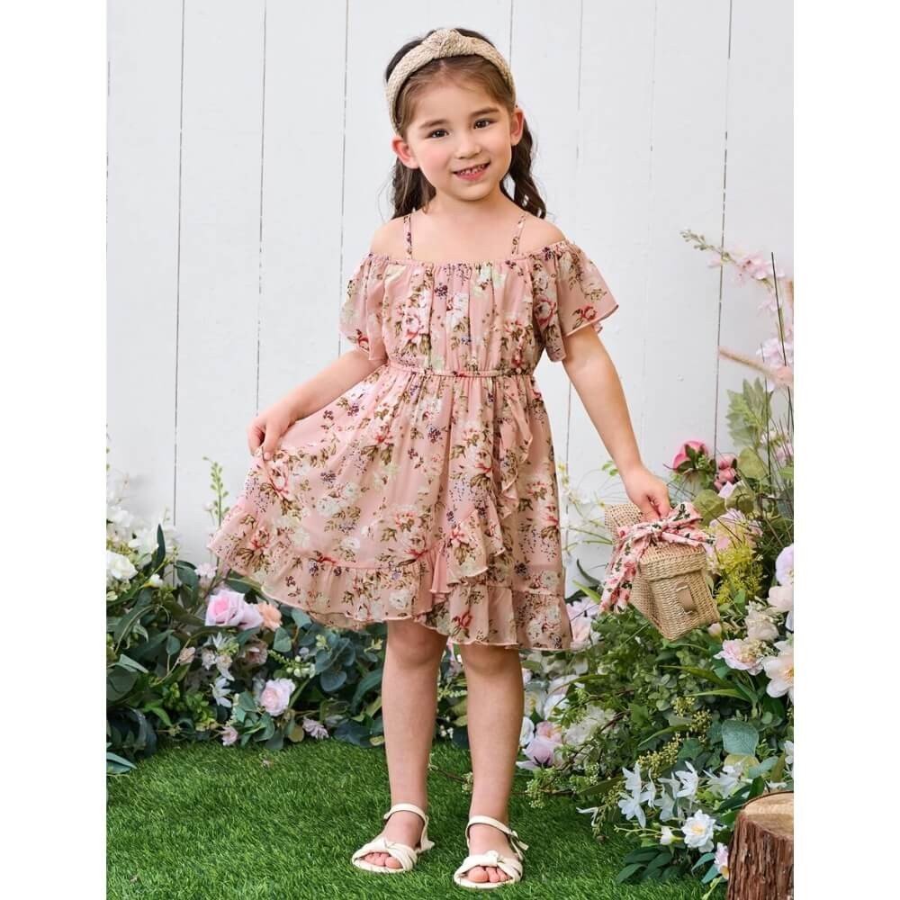 vestido longo infantil com crochê