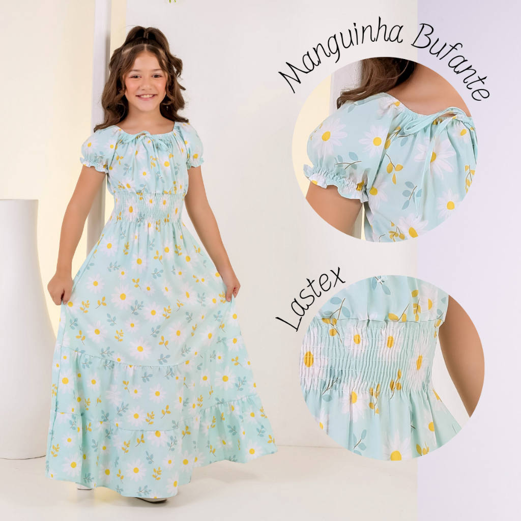 vestido longo infantil de tule