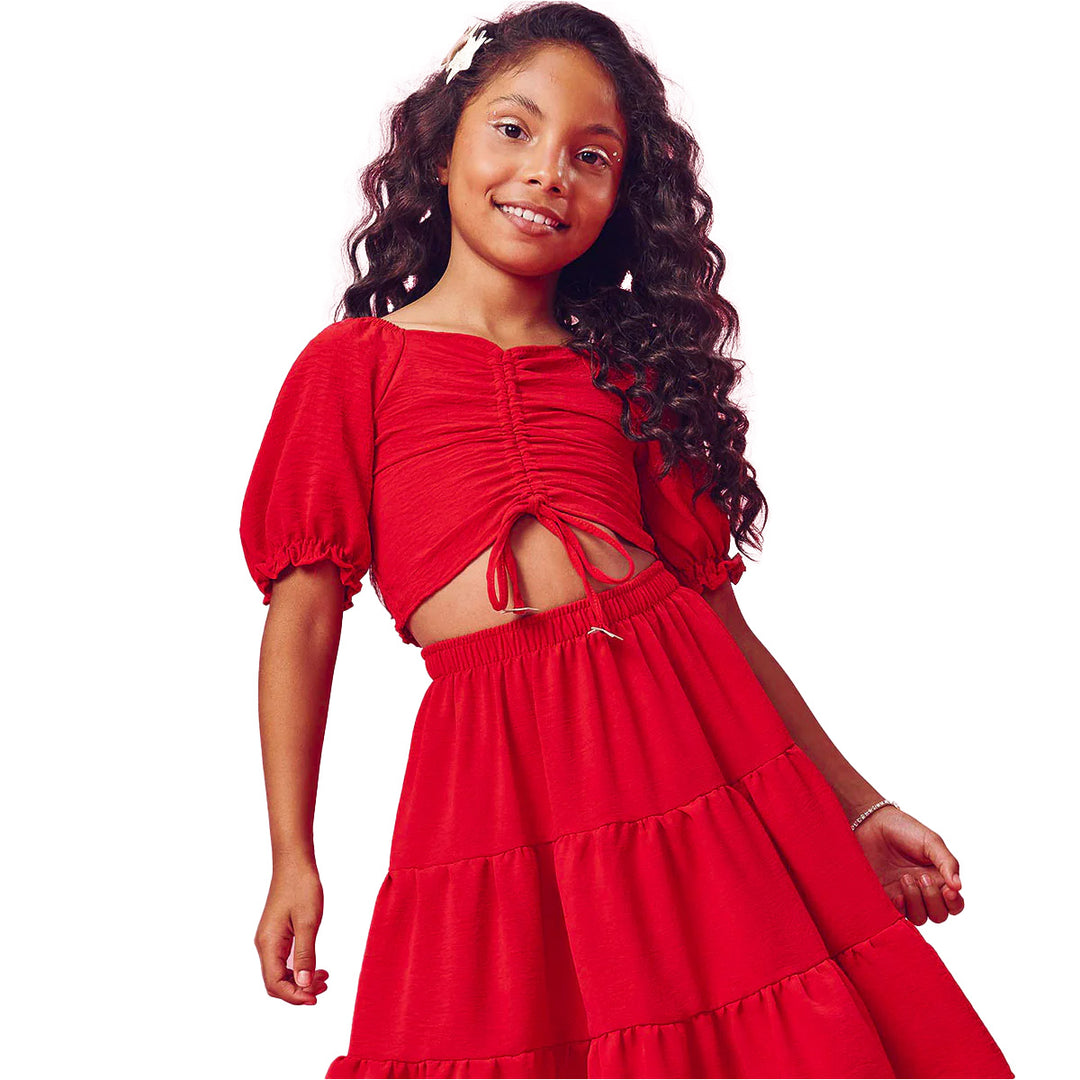 vestido longo infantil com pérolas