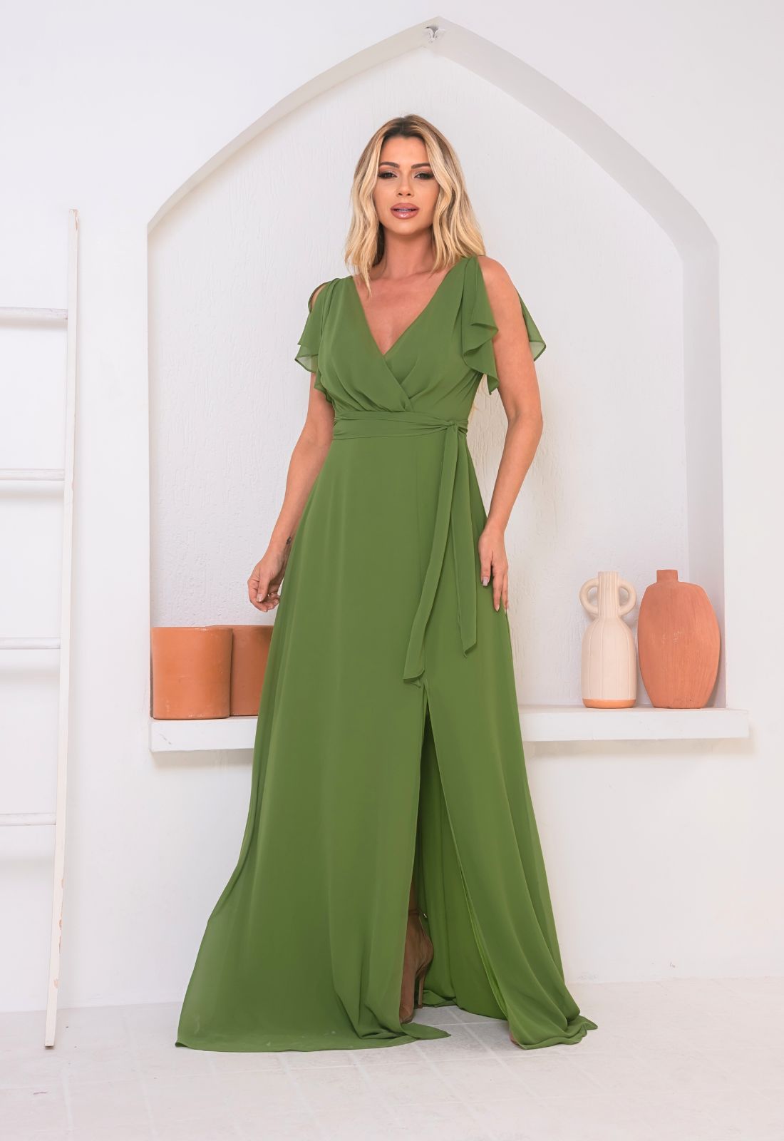 acessórios para vestido verde