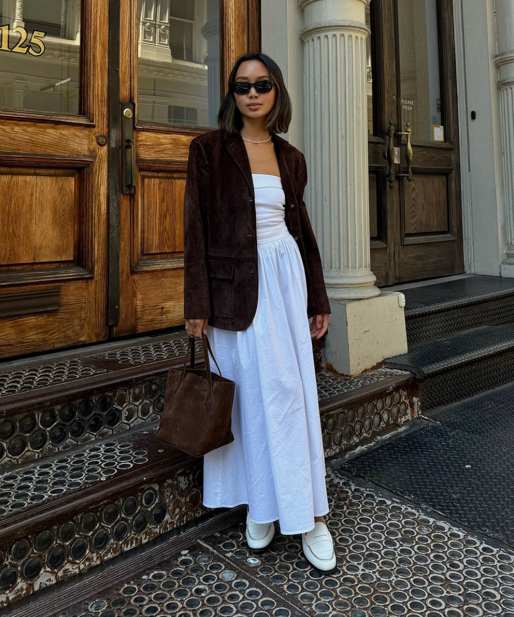 vestido off white longo de viscose