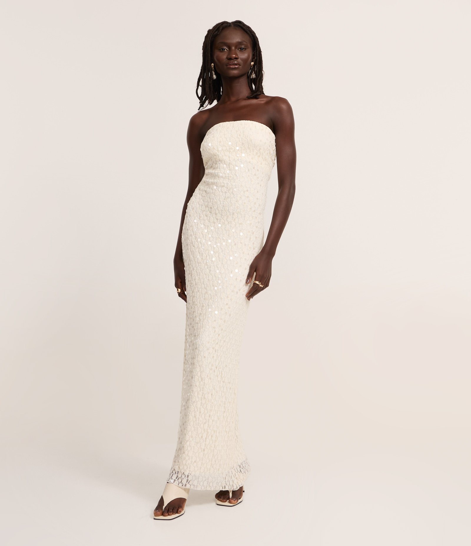 vestido off white longo para batizado