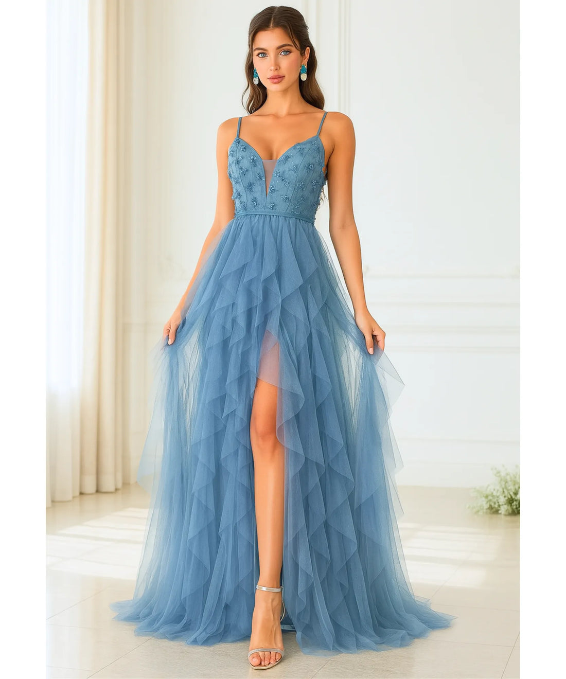 preço vestido azul madrinha longo