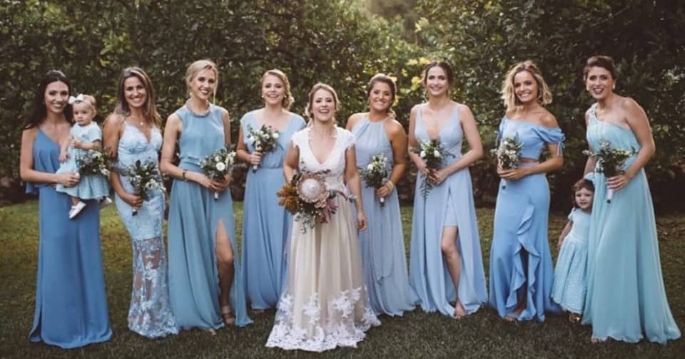 vestido azul madrinha vs vestido verde madrinha