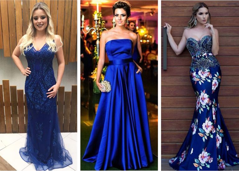 vestido para madrinha azul royal
