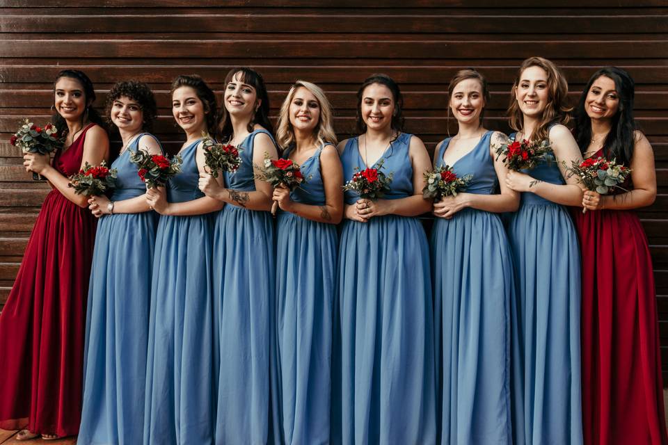 vestido para madrinha de casamento azul