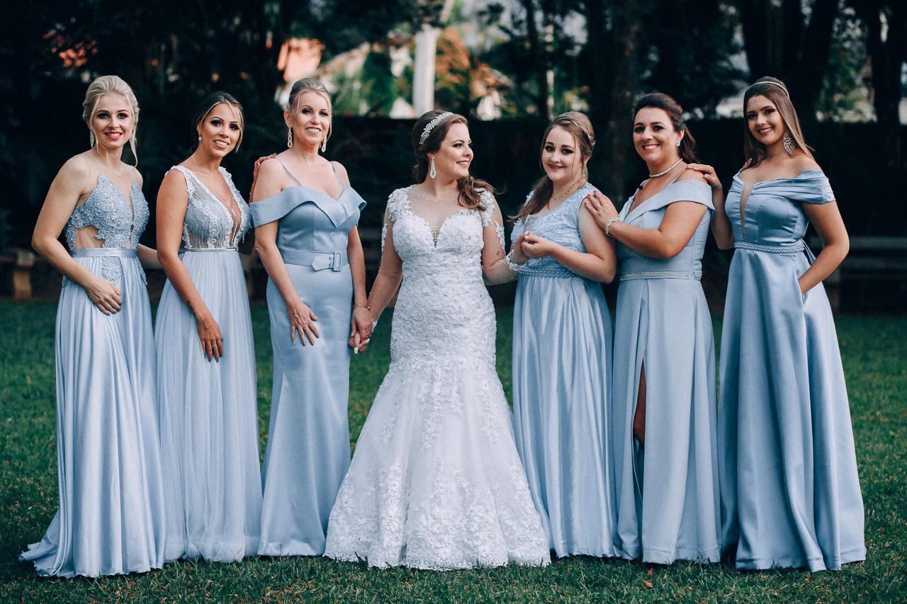 inspiração vestido madrinha azul casamento
