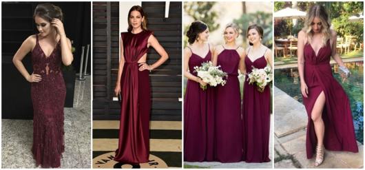 vestido para madrinha marsala