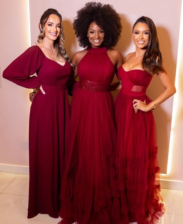 vestido de madrinha marsala vs vinho qual escolher