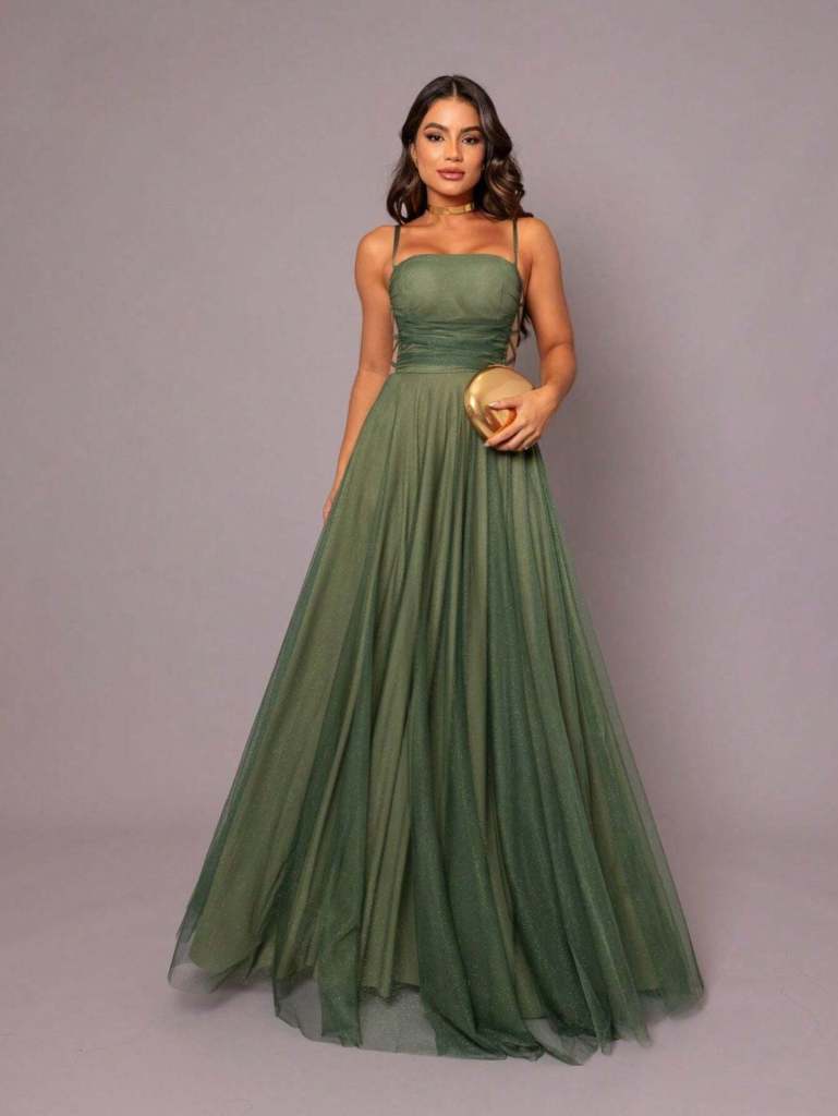 vestido para madrinha verde oliva