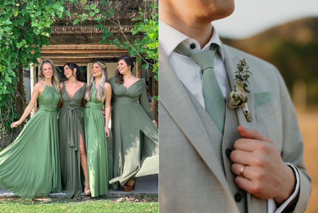vestido madrinha verde oliva vs verde esmeralda