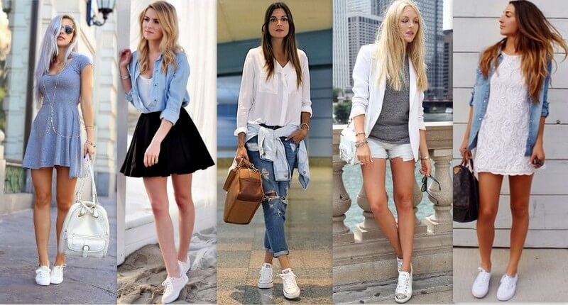 vestido com tênis de inverno