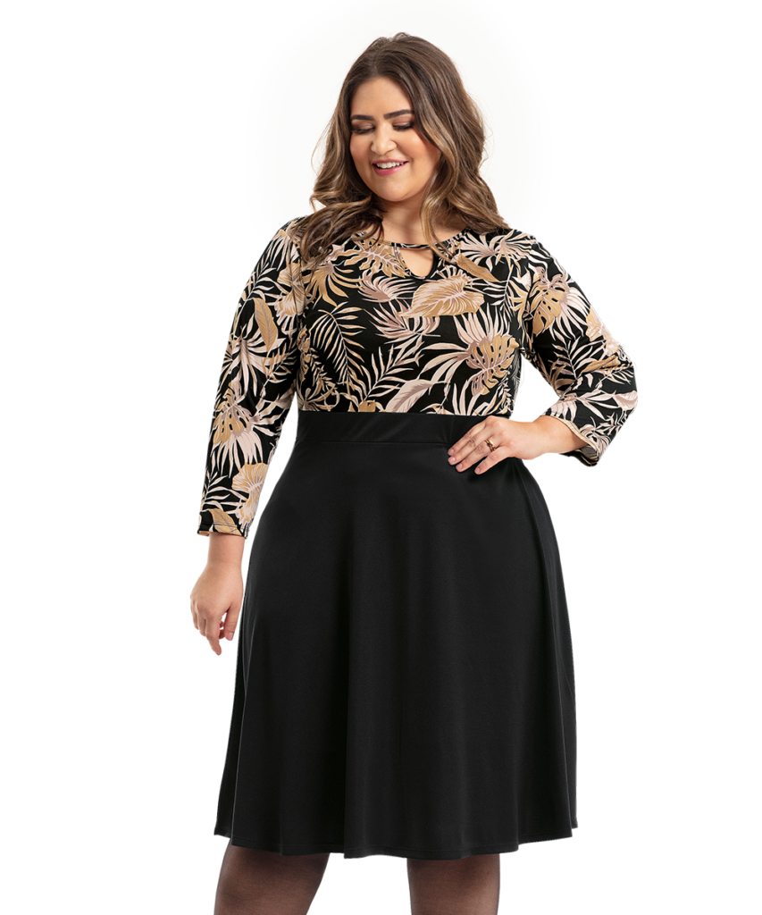 vestido plus size festa chiffon