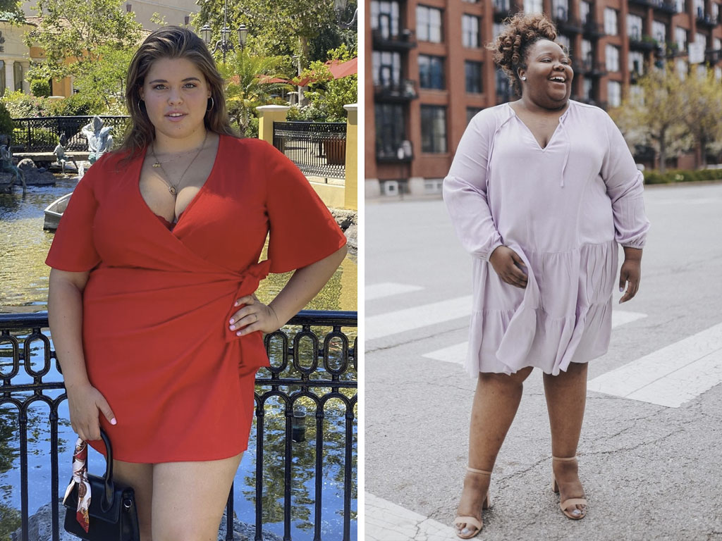vestido plus size decote redondo