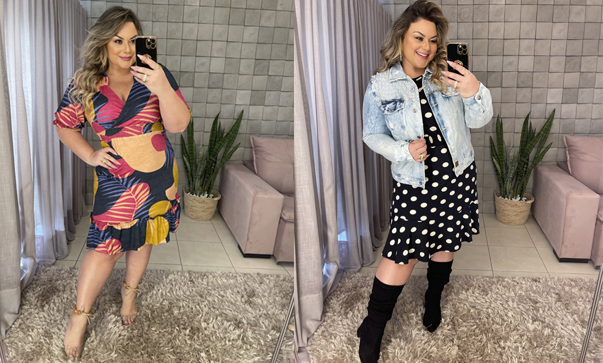 vestido plus size cores vibrantes