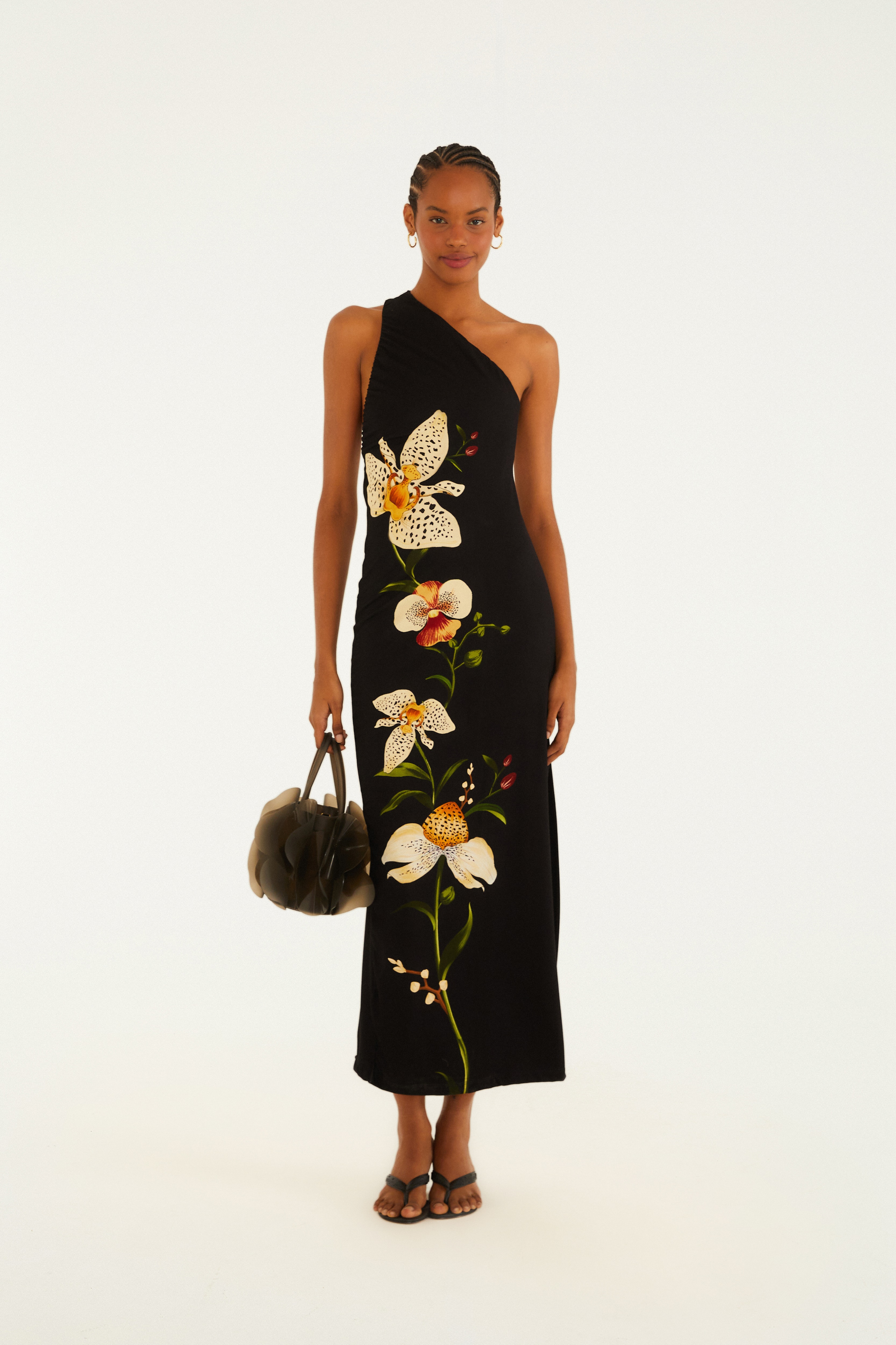 vestido preto e branco farm looks