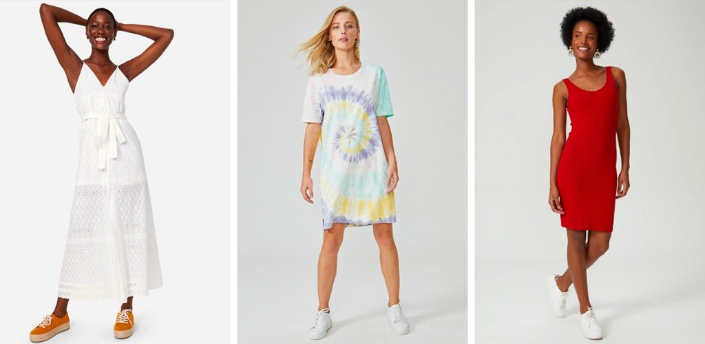 vestido simples com jaqueta jeans