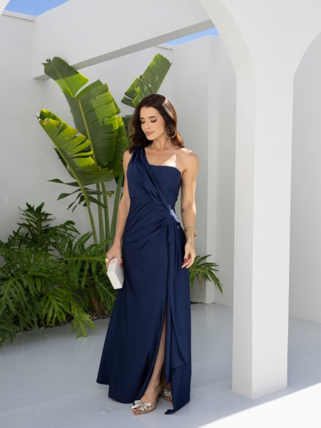 vestido de festa simples elegante rosé