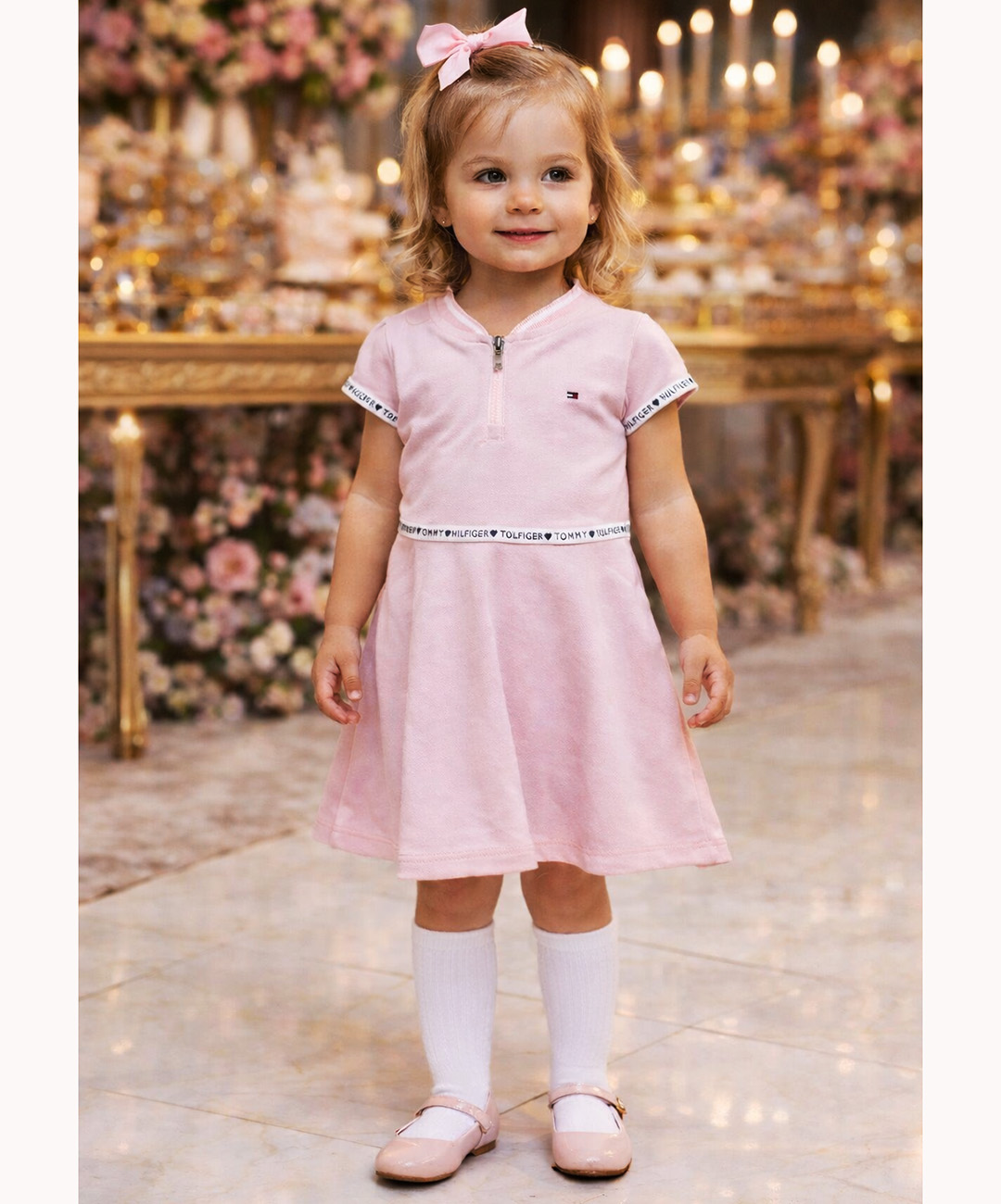 Vestido infantil Tommy Hilfiger manga bufante