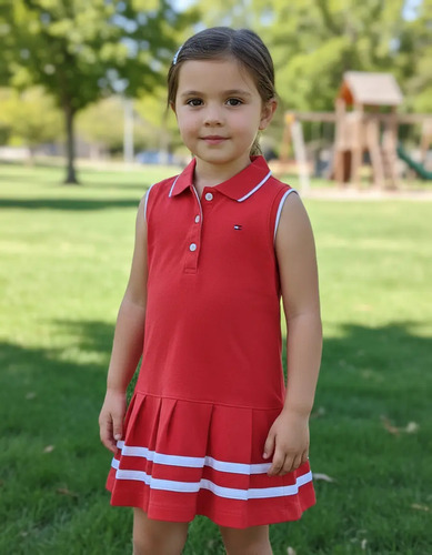 Vestido infantil Tommy Hilfiger manga bufante