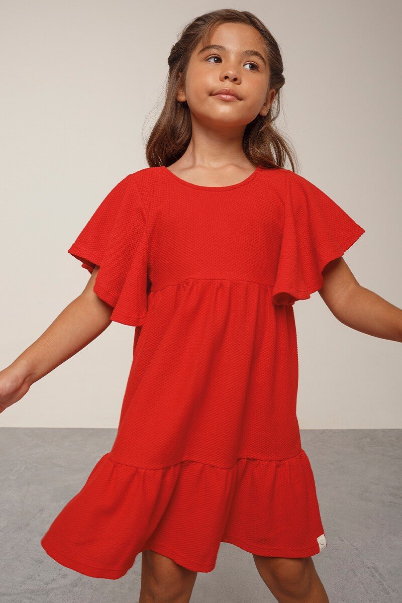 como combinar vestido vermelho infantil