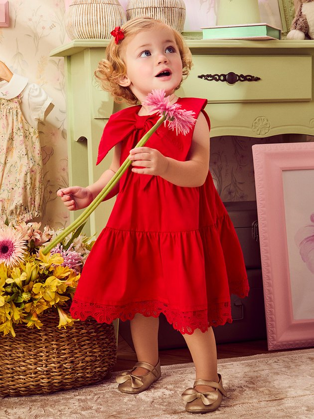 sapato para vestido vermelho infantil