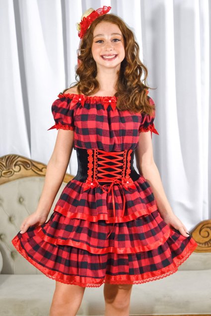 vestido vermelho infantil de festa