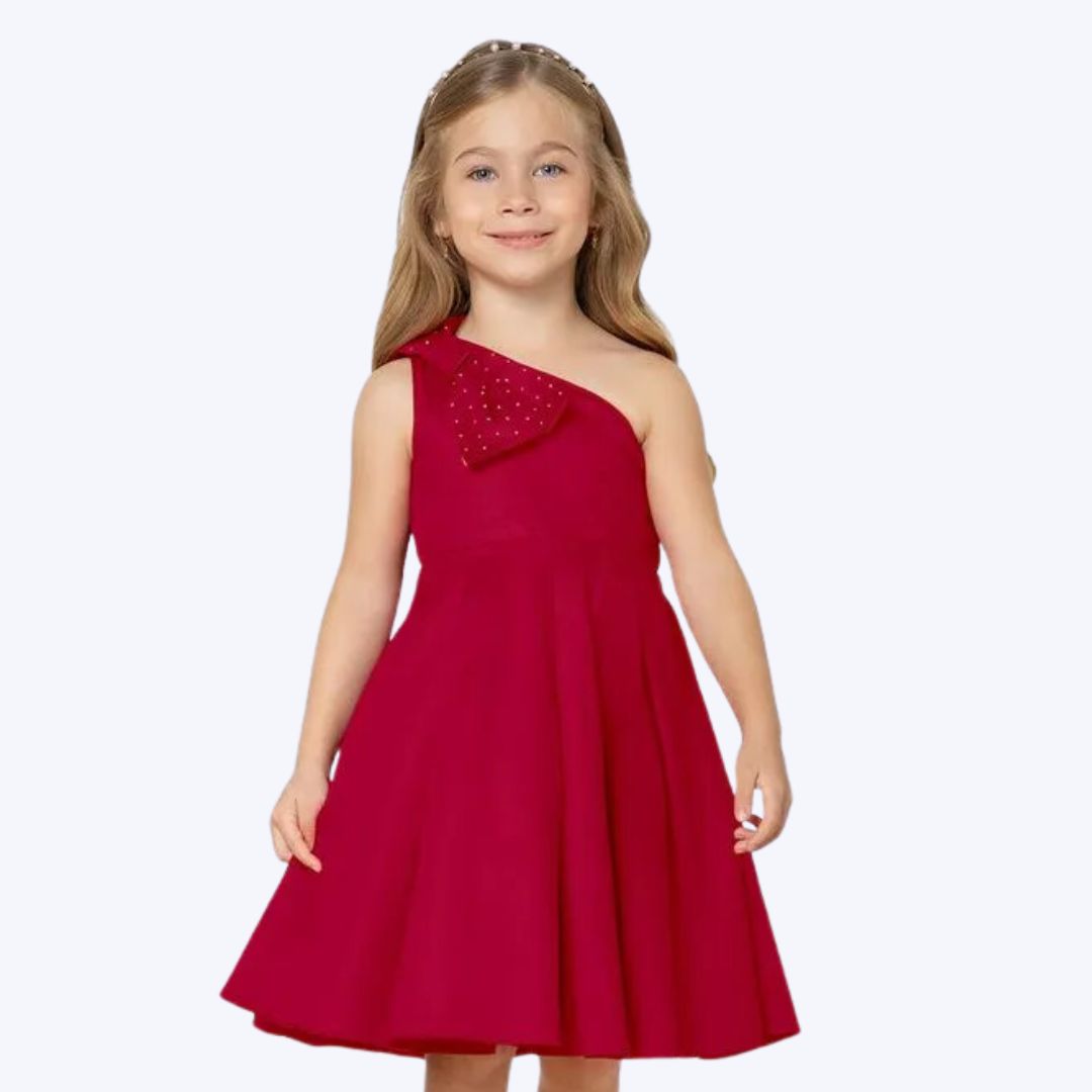vestido vermelho infantil para casamento