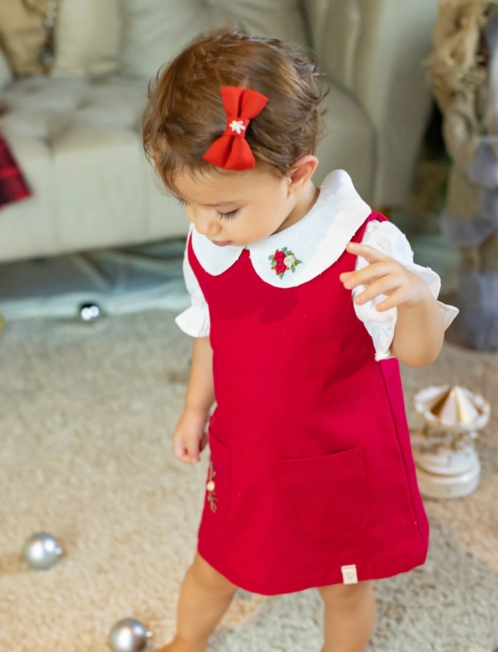 vestido vermelho infantil casual