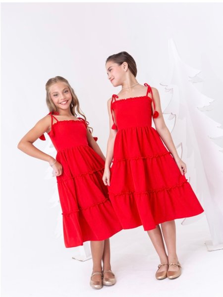 vestido vermelho infantil de verão