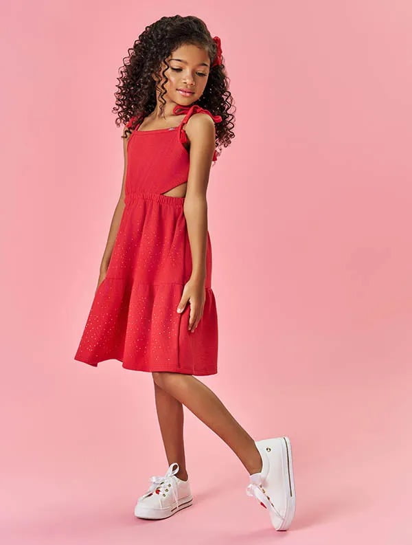 vestido vermelho infantil para casamento