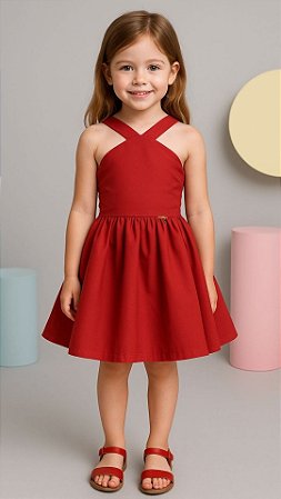 vestido vermelho infantil luxo