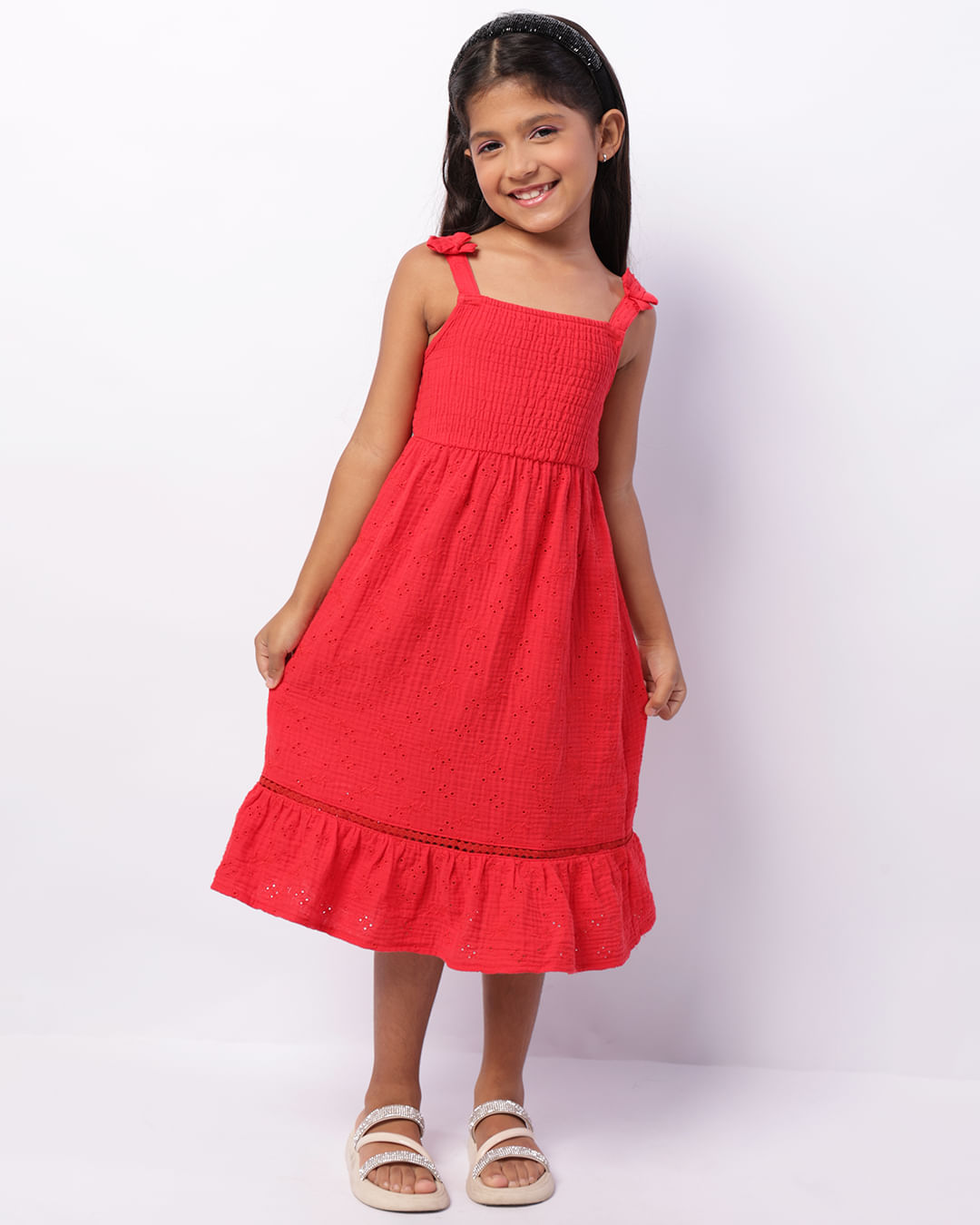 looks com vestido vermelho infantil