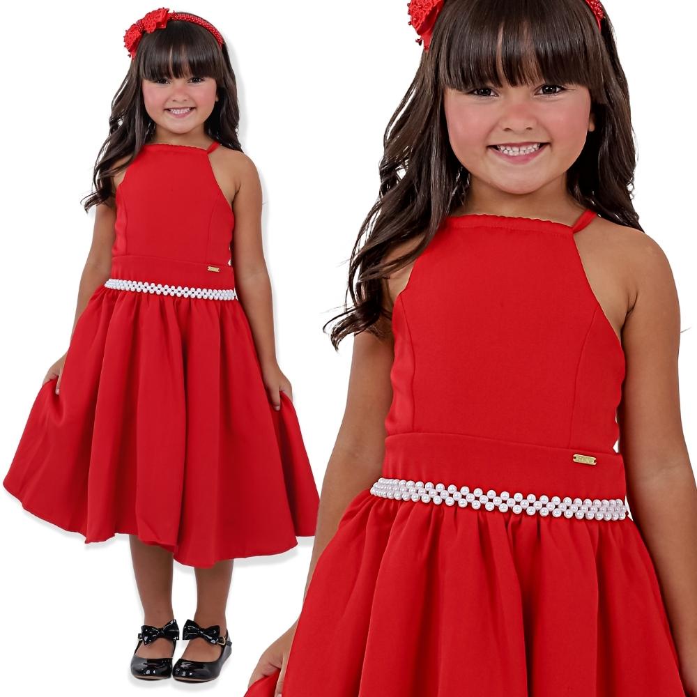 vestido vermelho infantil para formatura