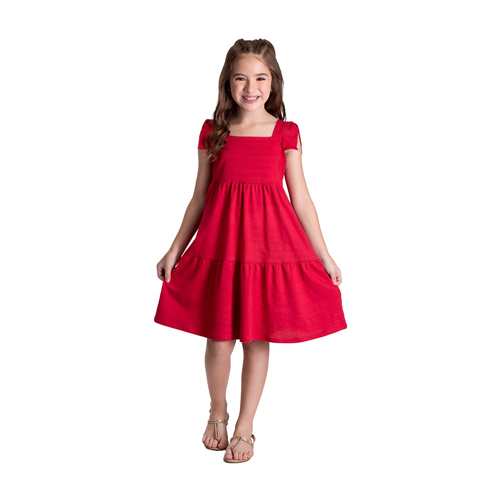 vestido vermelho infantil rodado