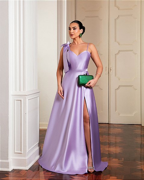Vestido zibeline com fenda