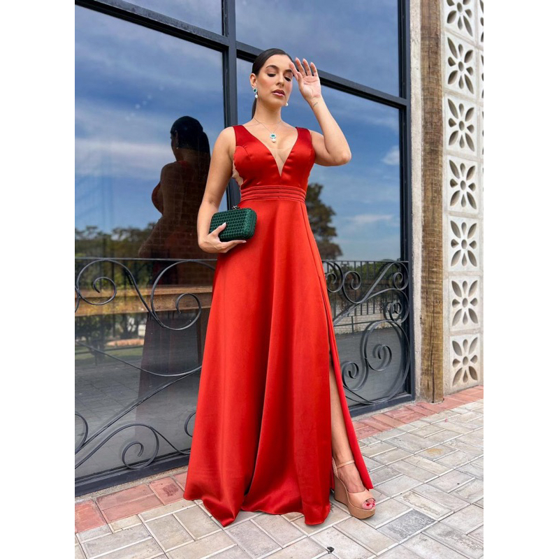 Vestido zibeline rosa canela
