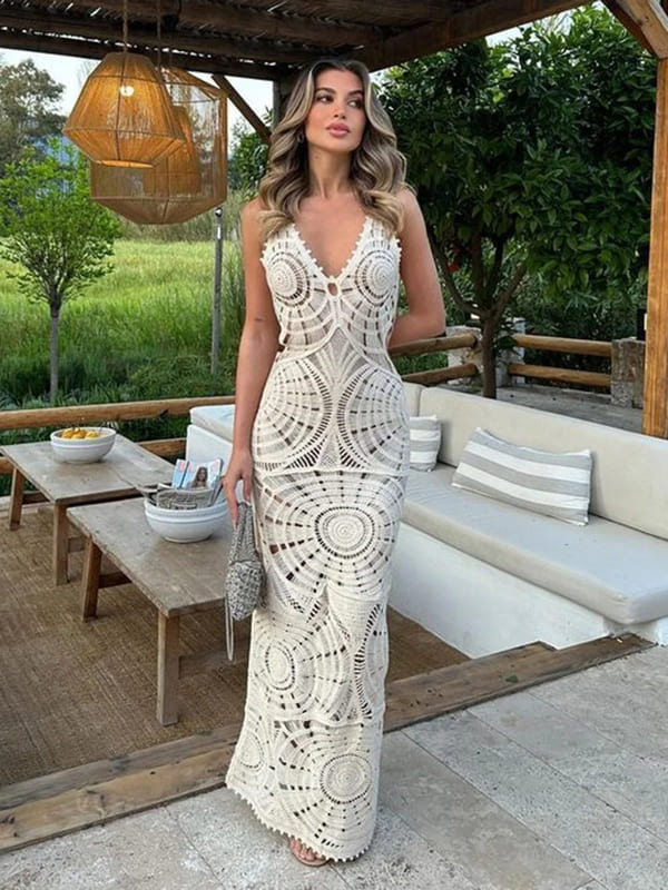 vestido de crochê curto