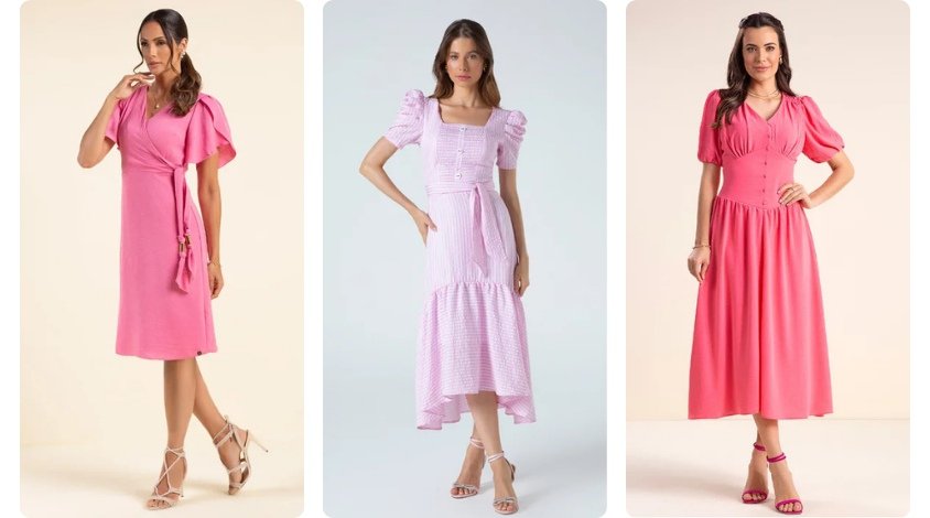vestido rosa de malha