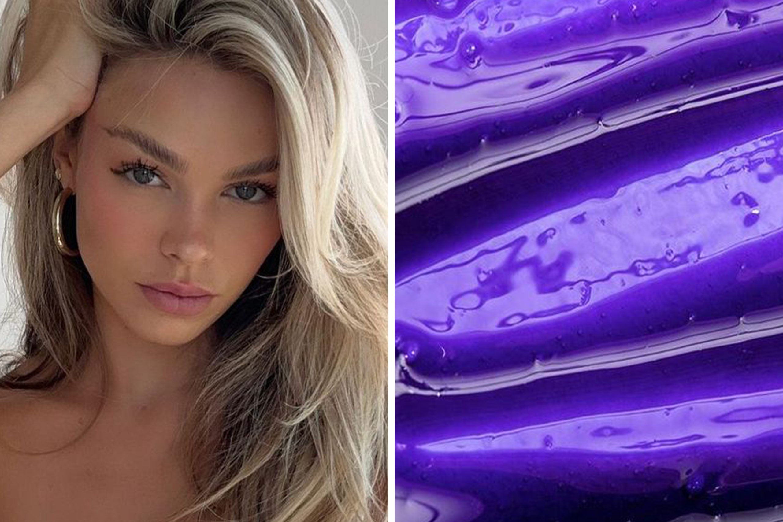 violeta genciana cabelo castanho