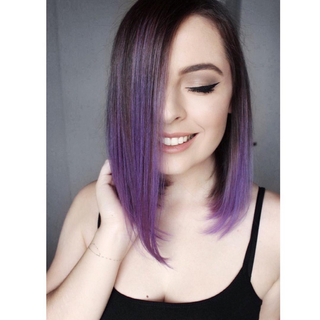 violeta genciana cabelo castanho